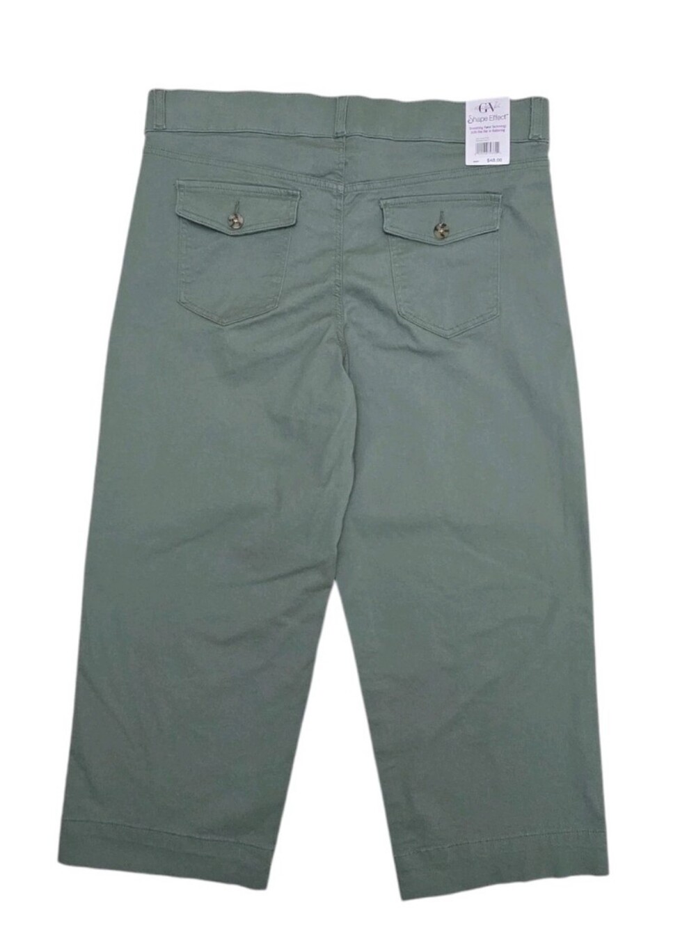 NWT Gloria Vanderbilt Pull On High Rise Wide Leg Crop Pants sz 16 Sage Green - Picture 9 of 11